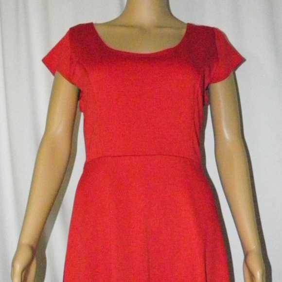 Short red Skater Dress by Vibe - Picture 2 of 7